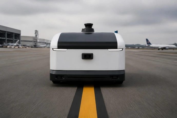 AI Generated Fahrzeug exakt mittig auf der Mittellinie