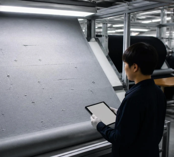 AI Generated Warenschau mit Strickfehlern – End-of-line Stoffinspektion